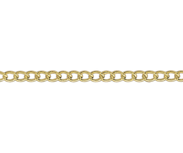 Gold Child's curb charm bracelet with padlock