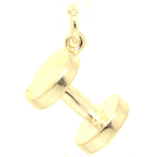 Gold Dumbbell or Weight  Charm