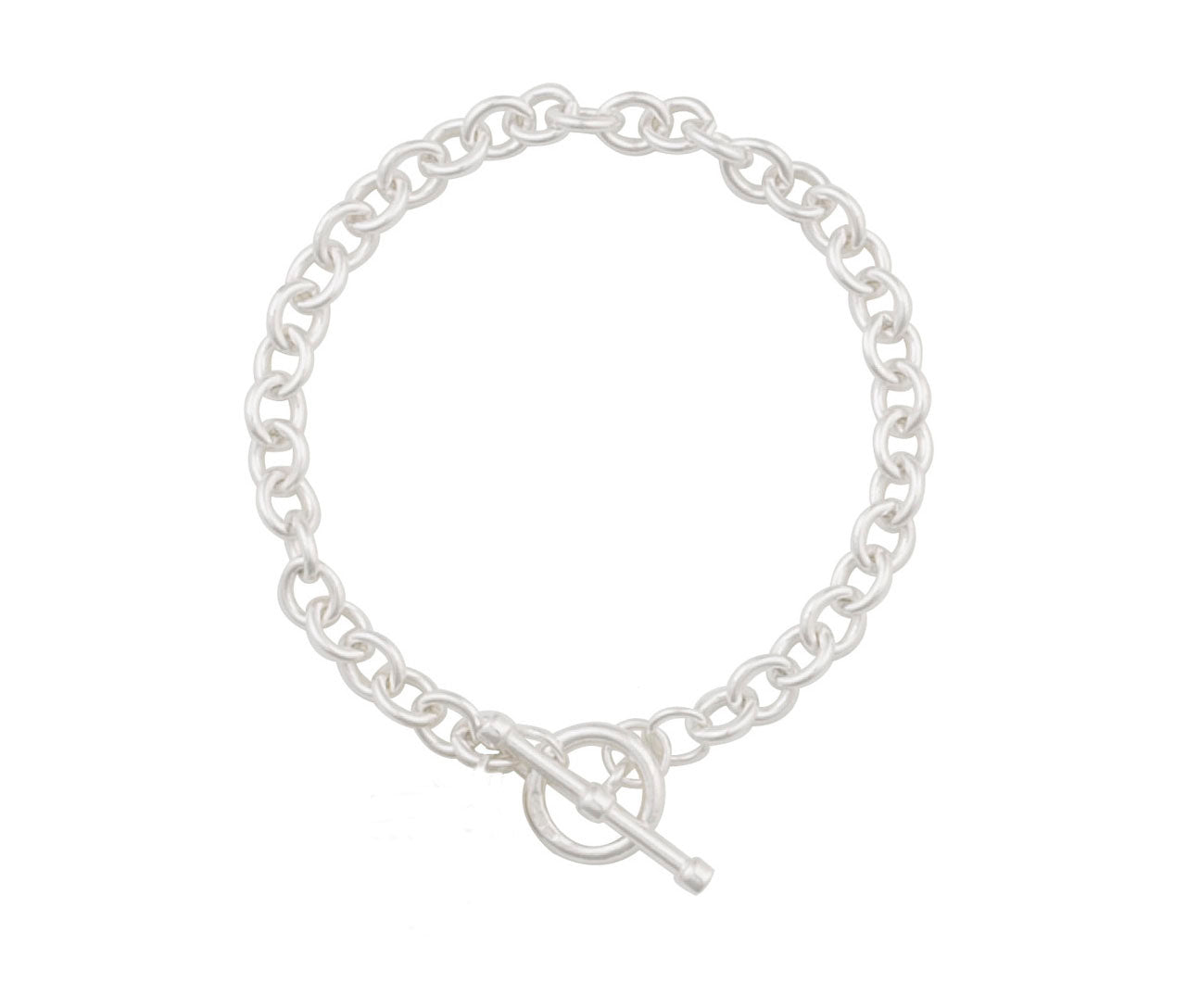 Silver Trace bracelet with tog and ring