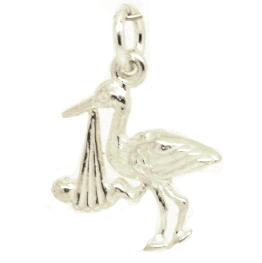 Silver Stork and Baby Charm