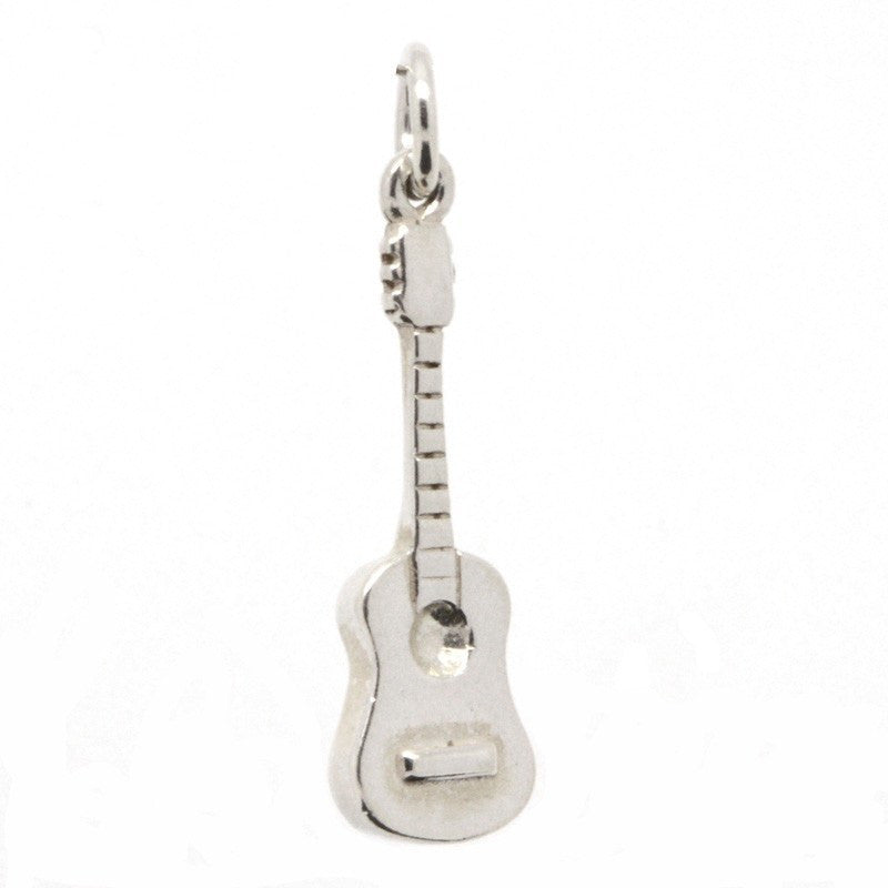 Acoustic guitar charm Silver Clip on clasp and carrier bead Perfectcharm
