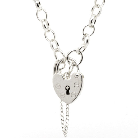 Oval belcher charm bracelet with padlock - Perfectcharm