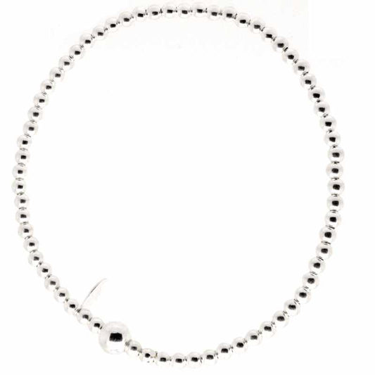 Charm Bracelet - Silver Bead Bracelet - Fine