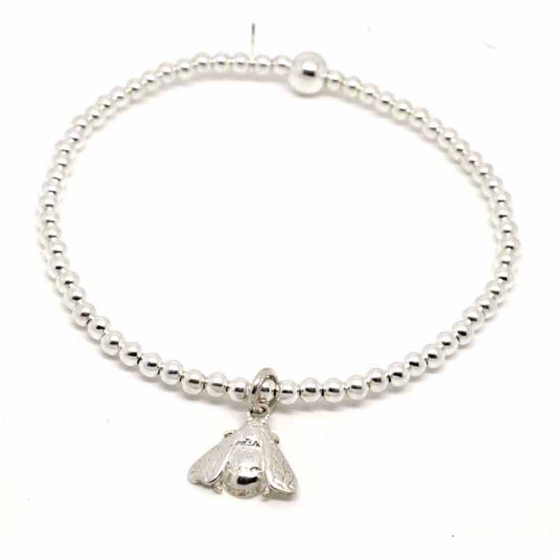 Charm Bracelet - Silver Bead Bracelet - Fine