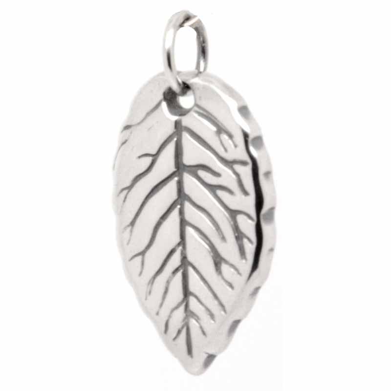 Charm - Fingerprint Large Double Sided Leaf Charm