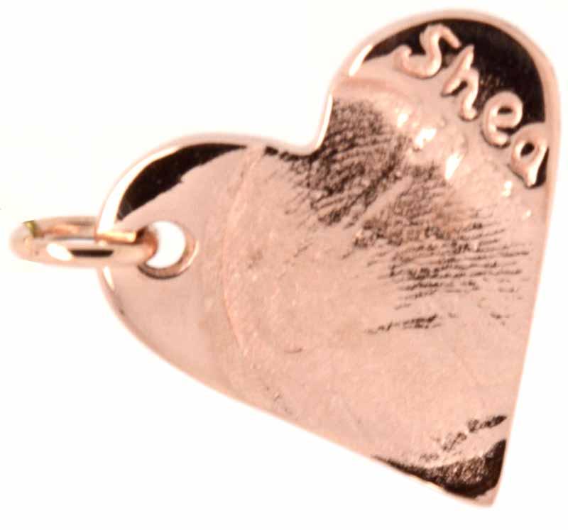 Charm - Gold Fingerprint Heart Charm