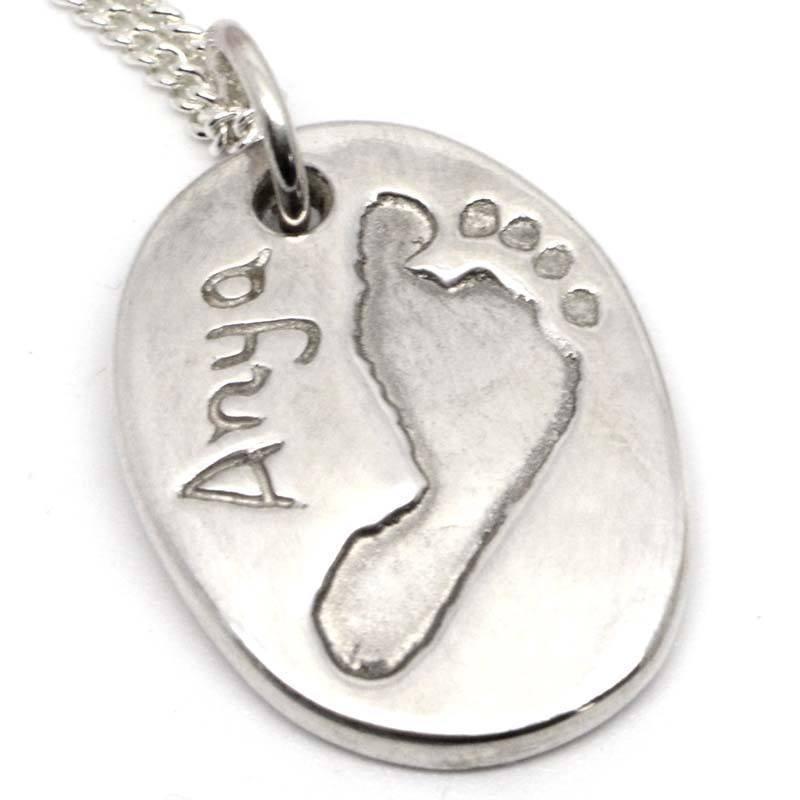 Charm - Gold Footprint Oval Charm