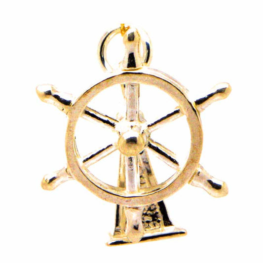 Gold Ship Wheel Charm - Perfectcharm - 1