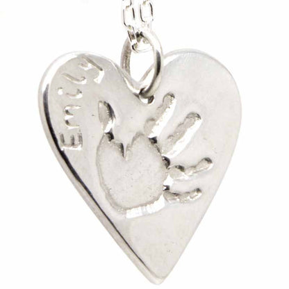 Handprint Heart Necklace Pendant - Perfectcharm - 4