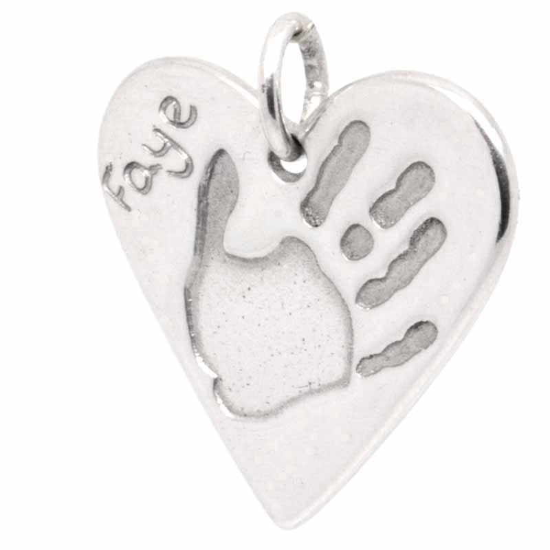 Charm - Handprint Heart Necklace Pendant
