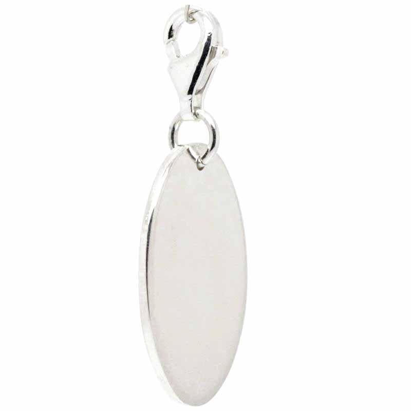 Charm - Silver Oval Tag Charm