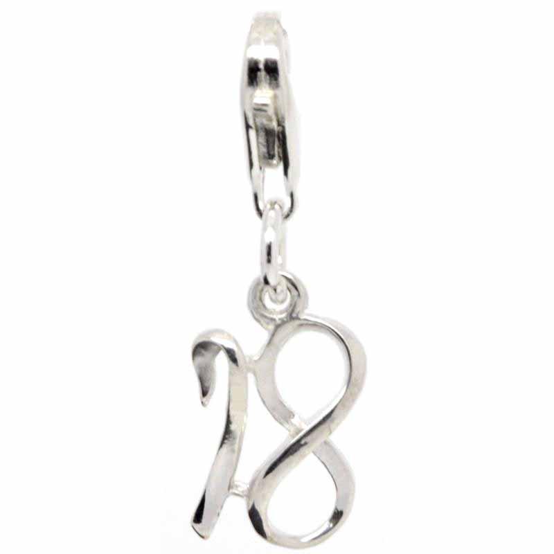 Charm - Silver Pretty 18th Birthday Charm