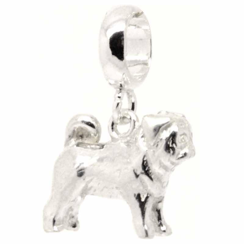 Charm - Silver Pug Dog Charm
