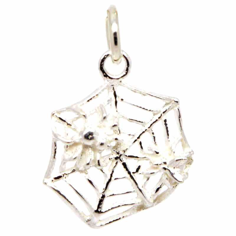 Charm - Silver Spider Web Charm