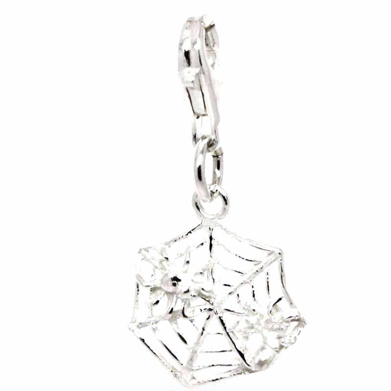 Charm - Silver Spider Web Charm