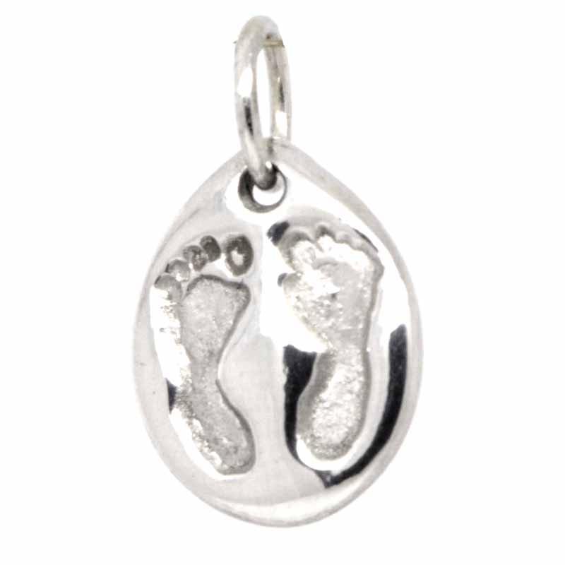 Charm - Two Footprint Teardrop Charm