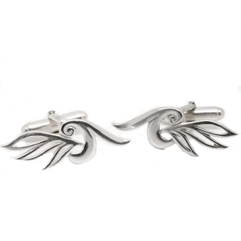 Cufflinks - Ladies Large Leaf Swirl Cufflinks