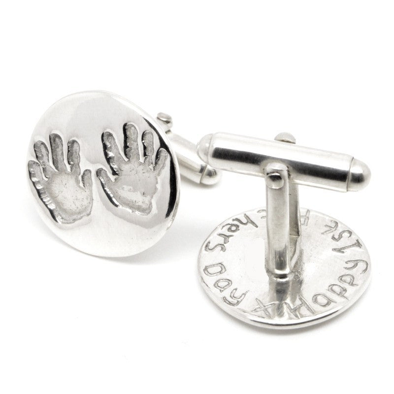 Round Handprint and Footprint Cufflinks - Perfectcharm - 2