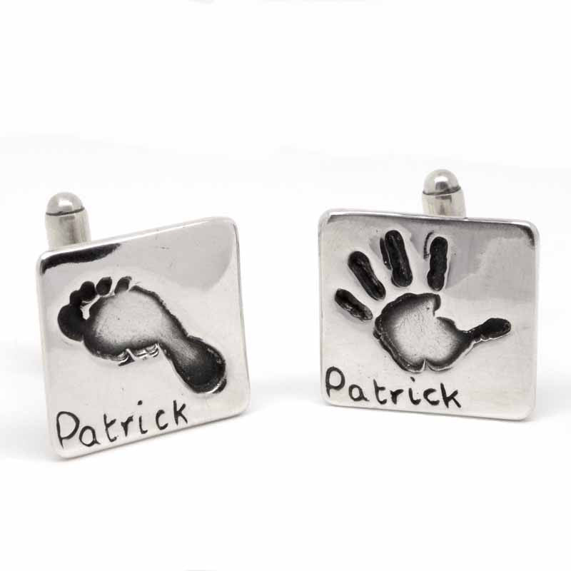 Square Handprint and Footprint Cufflinks - Perfectcharm