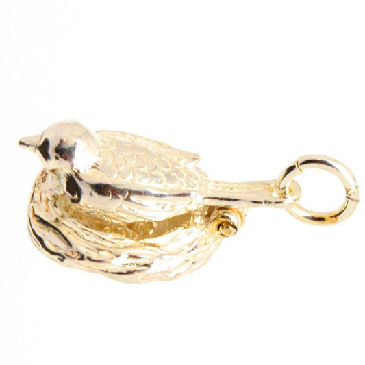 Gold Bird on Nest Charm - Perfectcharm - 1