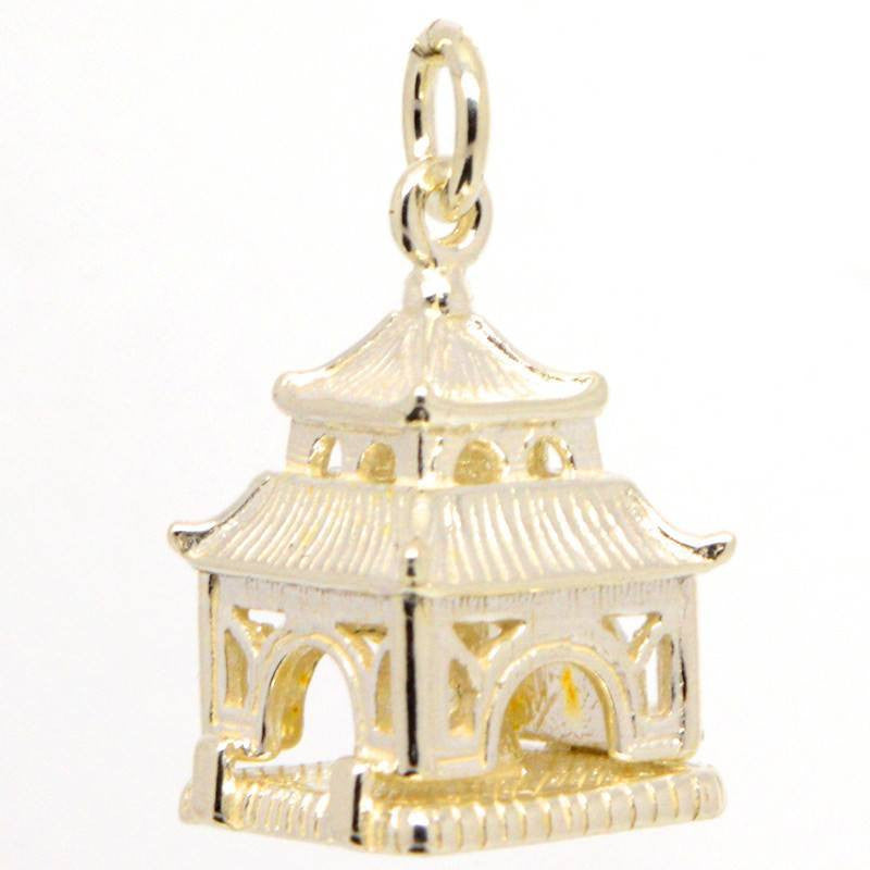 Gold Buddha in Pagoda Charm - Perfectcharm - 1