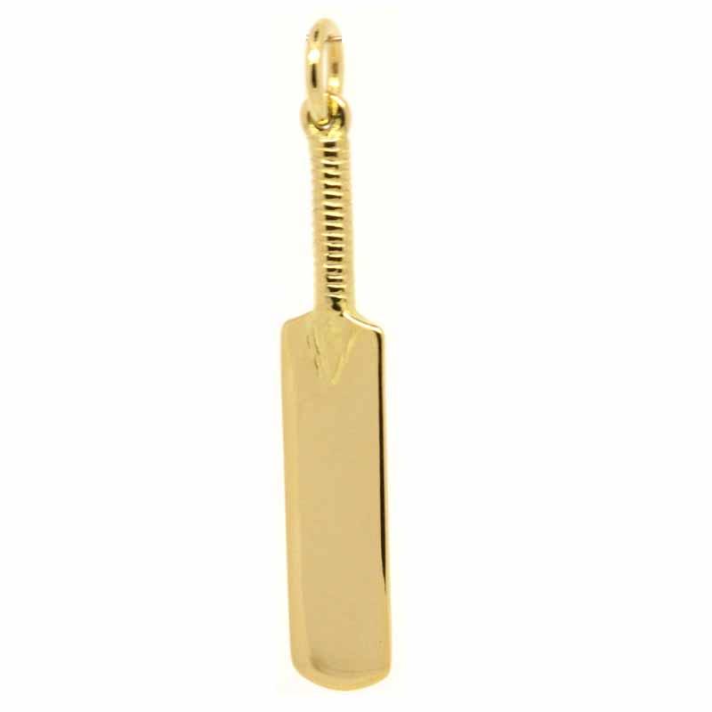 Gold Charm - Gold Cricket Bat Charm