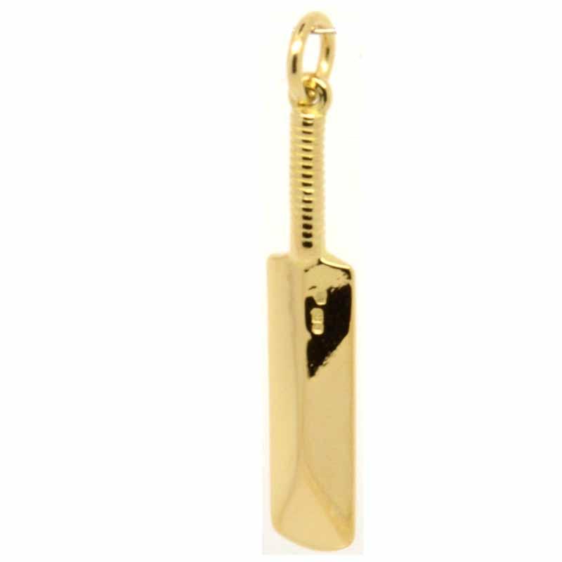 Gold Charm - Gold Cricket Bat Charm