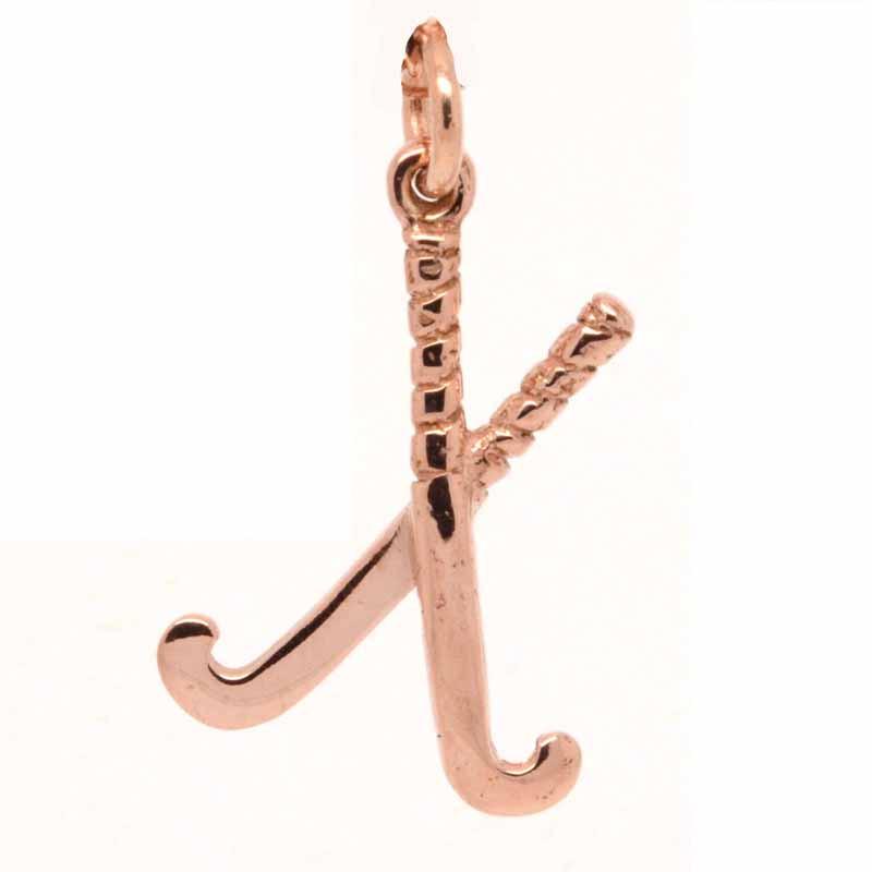 Gold Charm - Gold Crossed Field Hockey Sticks Charm