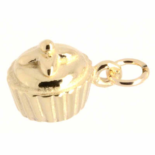 Gold Charm - Gold Cupcake Charm