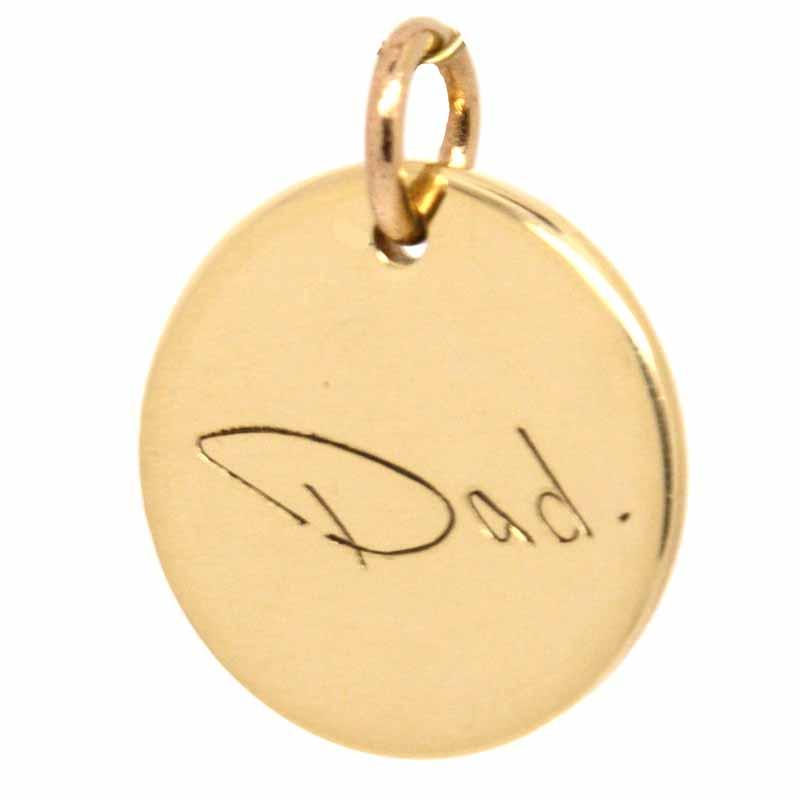 Gold Charm - Gold Disc Tag Charm