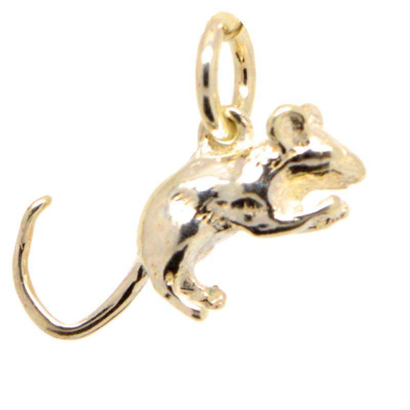 Gold Field Mouse Charm 9ct Yellow, Rose and White Gold 18ct Gold