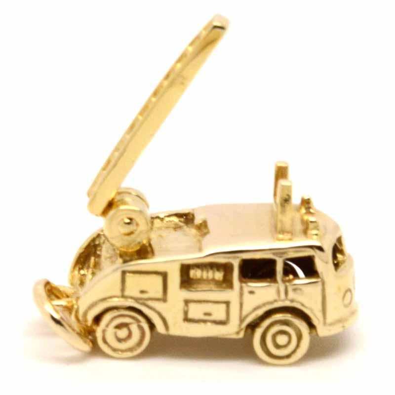 Gold Charm - Gold Fire Engine Charm