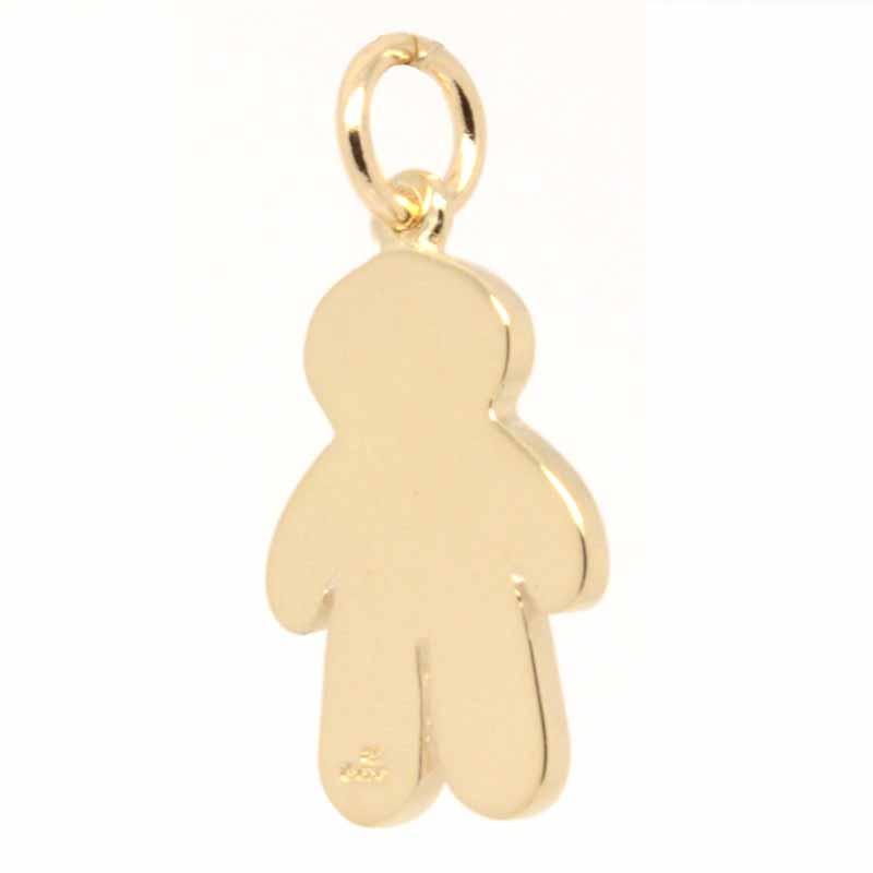 Gold Charm - Gold Gingerbread Man Biscuit Charm