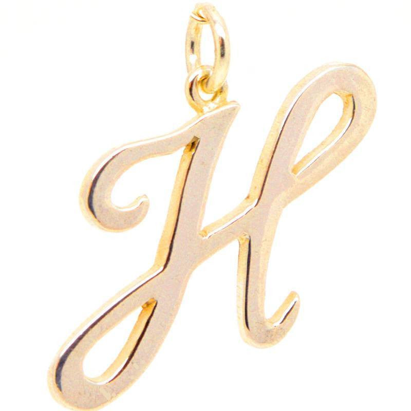 Gold Large Italic H Charm - Perfectcharm - 1