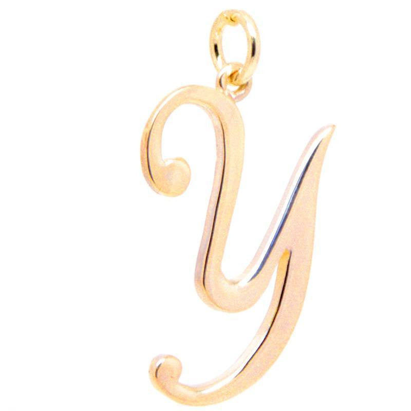 Gold Large Italic Y Charm - Perfectcharm - 1