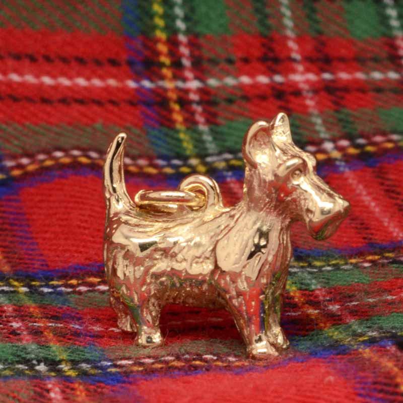 Gold Charm - Gold Large Scottie Dog Charm