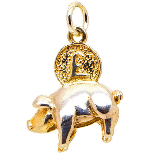 Gold Piggy Bank Charm - Perfectcharm - 1