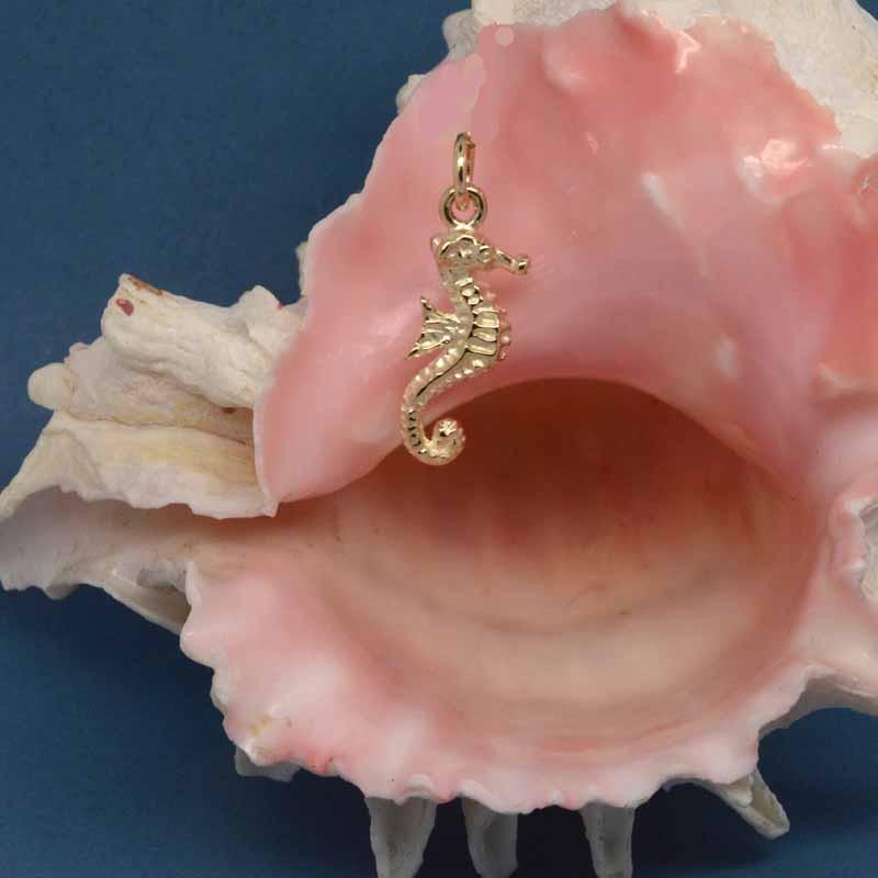 Gold Charm - Gold Seahorse Charm