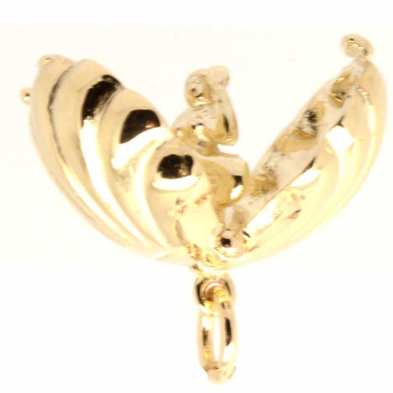 Gold Charm - Gold Shell With Mermaid Charm