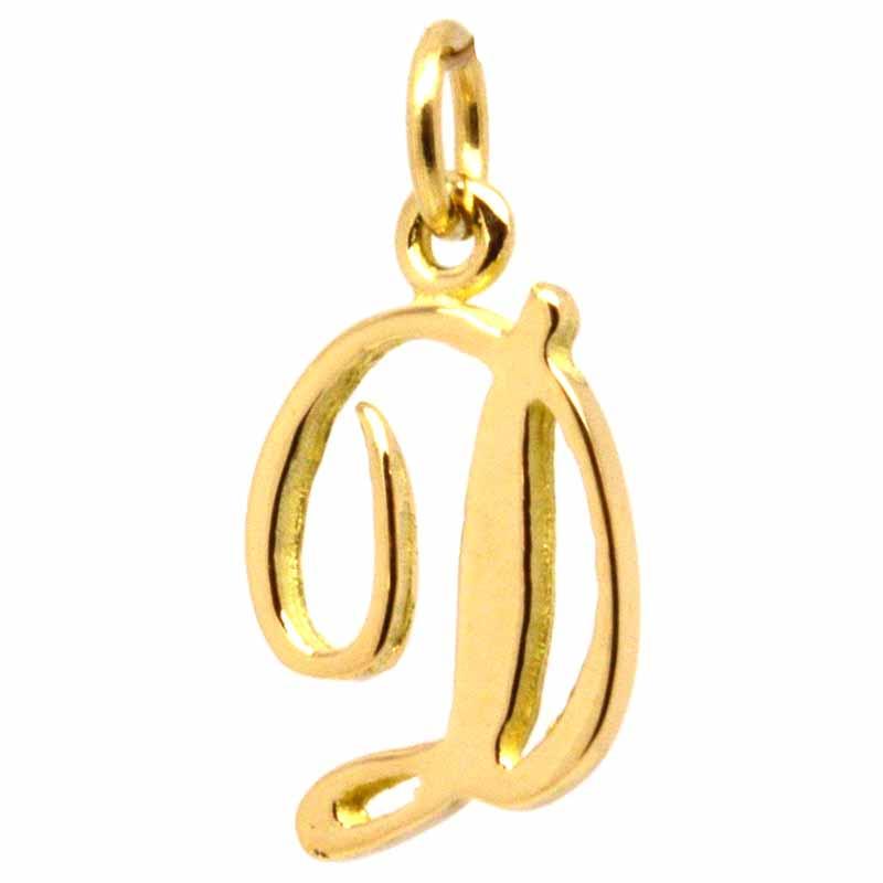 Gold Charm - Gold Small Italic D Charm