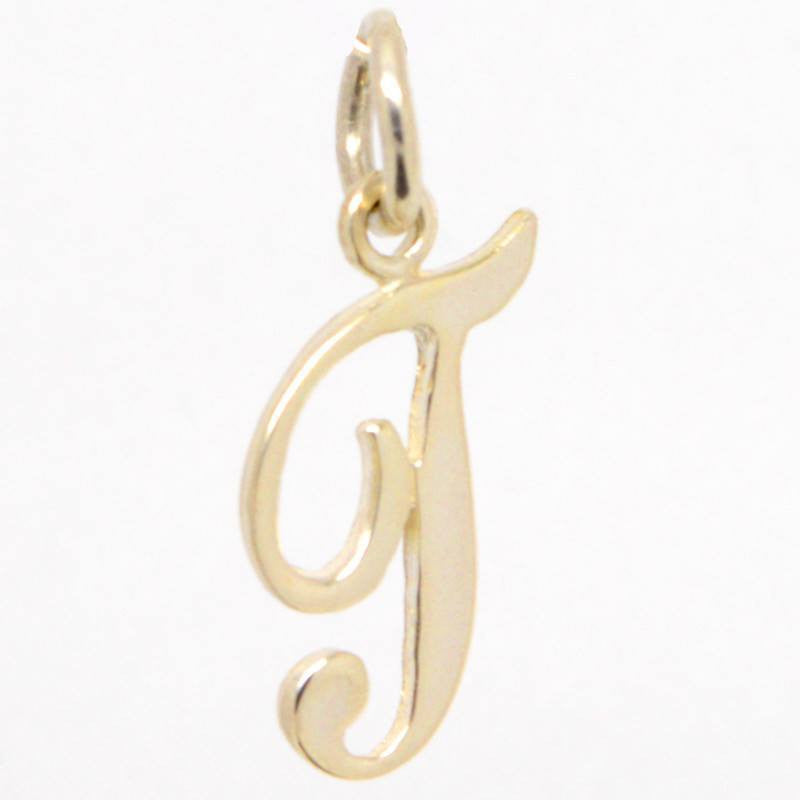 Gold Small Italic T Charm - Perfectcharm - 1