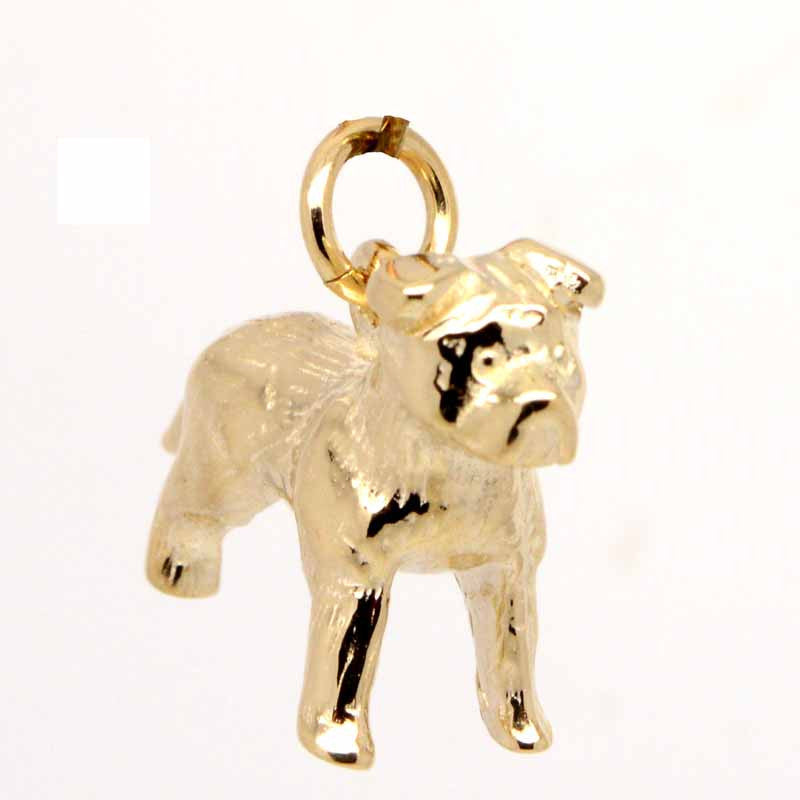 Gold Staffordshire Bull Terrier Charm - Perfectcharm - 2