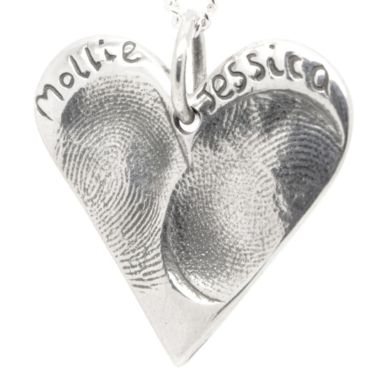 Fingerprint Heart Necklace Pendant - Perfectcharm - 1