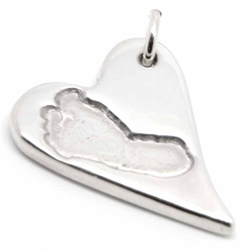 Print Jewellery - Gold Curvy Heart Footprint Charm