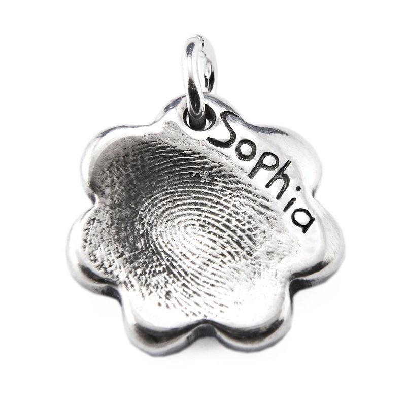 Print Jewellery - Gold Fingerprint Daisy Charm
