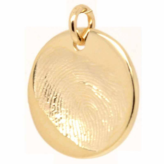Print Jewellery - Gold Fingerprint Disc Pendant
