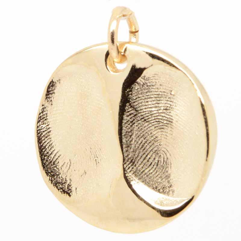 Print Jewellery - Gold Fingerprint Disc Pendant