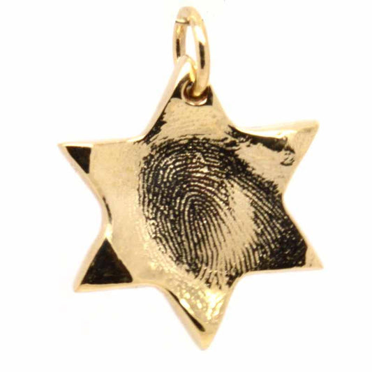 Print Jewellery - Gold  Fingerprint Star Charm