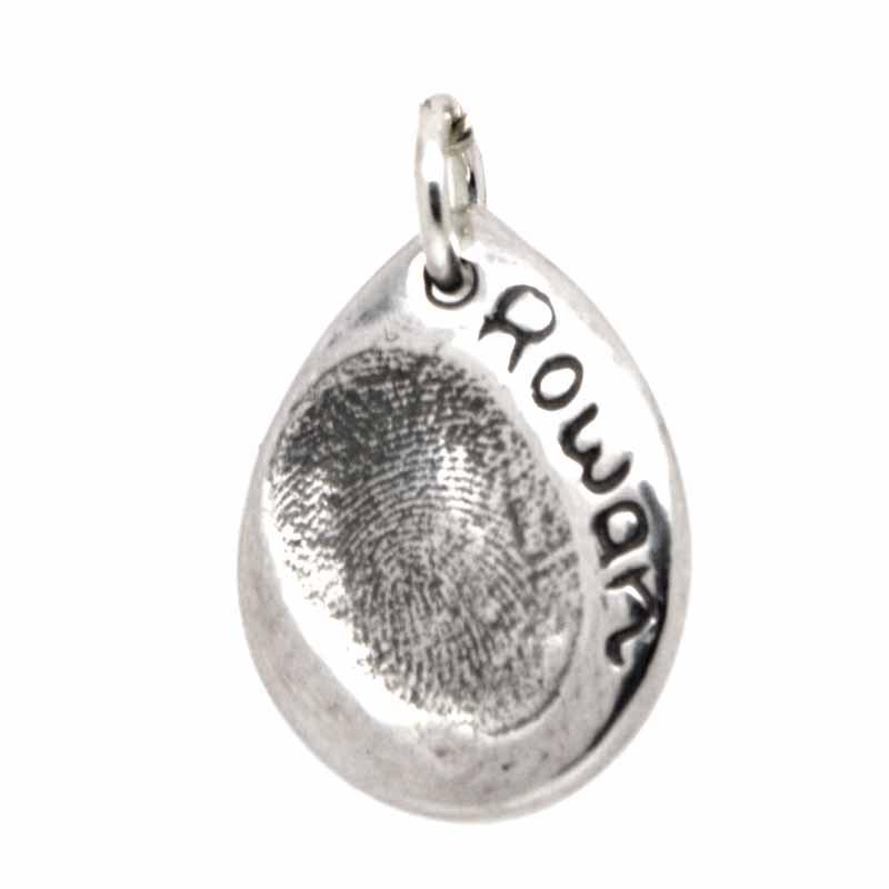 Print Jewellery - Gold Fingerprint Teardrop Charm