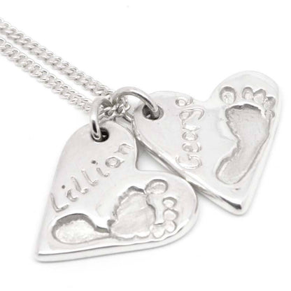 Print Jewellery - Gold Footprint Heart Charm